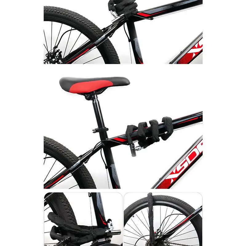 Bicycle lock anti-theft chain lock bicycle portable lock electric bike extended chain lock mountain bike chain lock bicycle lock