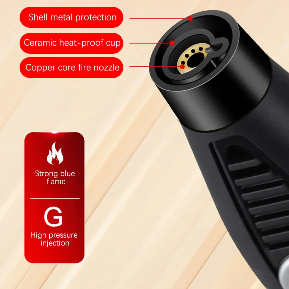 2025 New Windproof Turbine Blowtorch Butane Gas Lighter Kitchen Outdoor BBQ Camping Welding Lighter Ignition Tool Flame Thrower