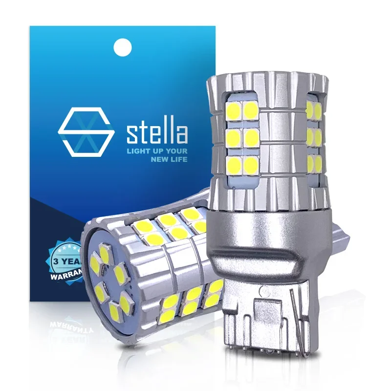 

Stella 2pcs LED T20 W21W 7440 Daytime Running lights Turn Signal Light Bulbs for car No Hyper Flash Brake Reversing side light