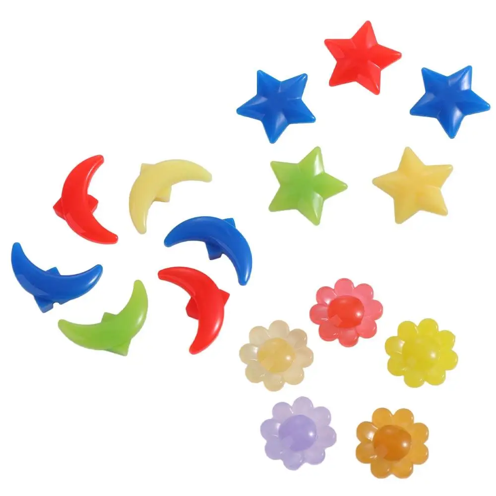 20PCS Colorful Spoke Beads Mixed Color Star Bicycle Wheel Spoke Beads Plastic Glow Wheel Stripe Colored Bead Children Gifts