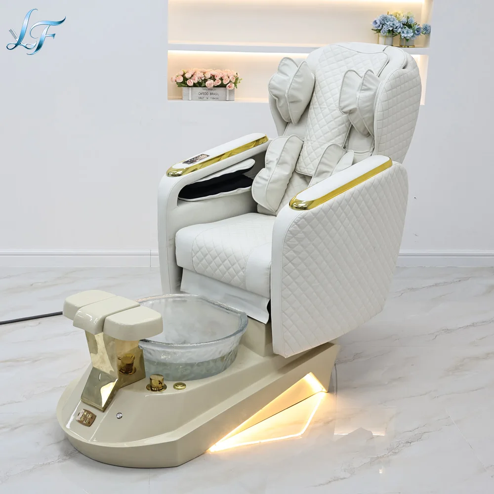 Pedicure Chair Adjustable Angle Massage Ambient Light Foot Spa Salon Beauty Equipment