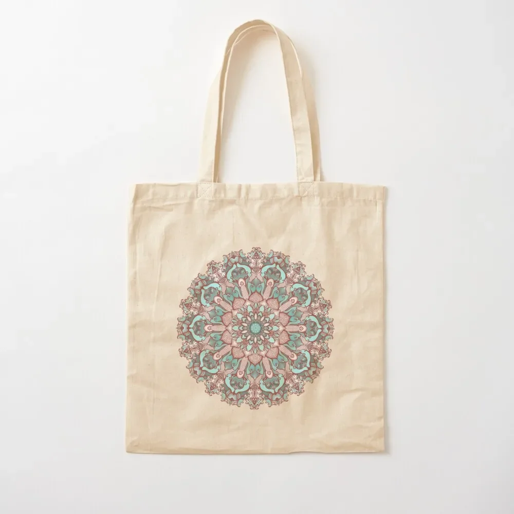 

mandala#31 on pink background Tote Bag canvas tote men Cloth