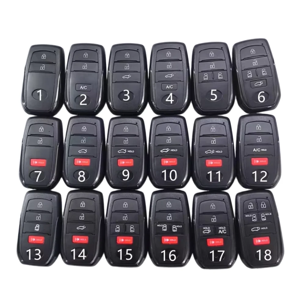Корпус автомобильного ключа с 2/3/4/5/6 кнопками для Toyota Harrier Land Cruiser, совместимый с электронной платой VVDI XM38 и корпусом дистанционного ключа KEYDIY.