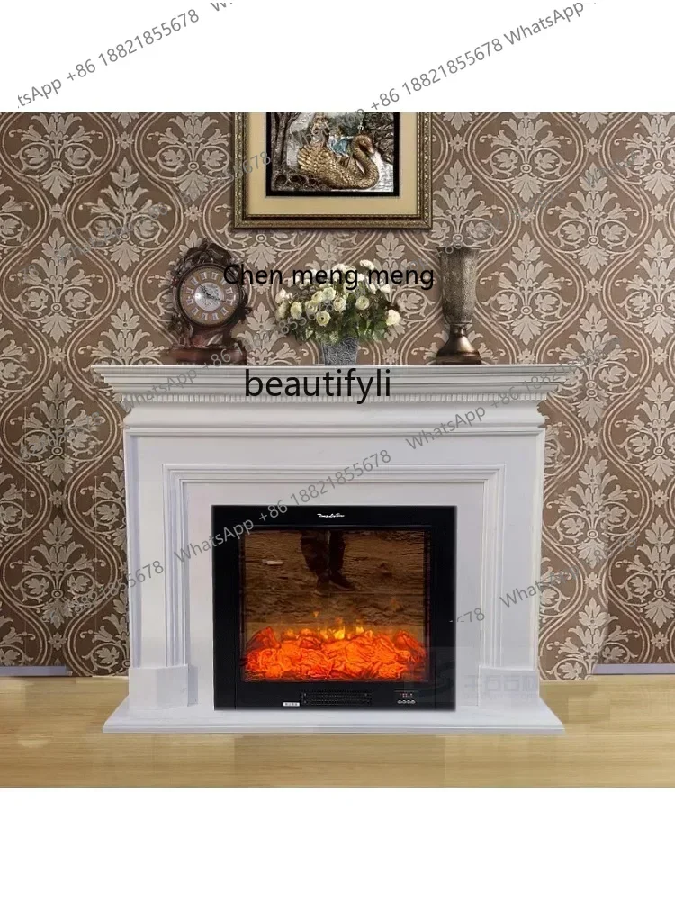 

D178 Marble fireplace American stone fireplace Natural marble French decorative cabinet Modern simple stone carving