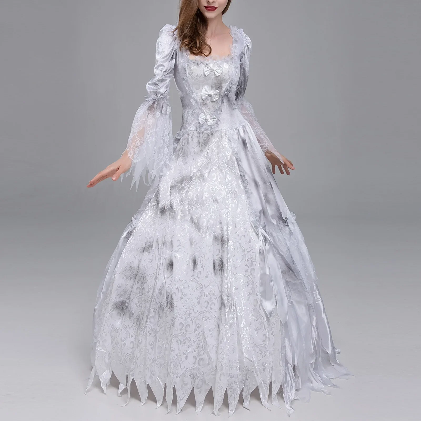 

Halloween Wedding Dress Costume Zombie Bride Cosplay Dress Ghost Bride Cosplay White Wedding Costumes Long Dress