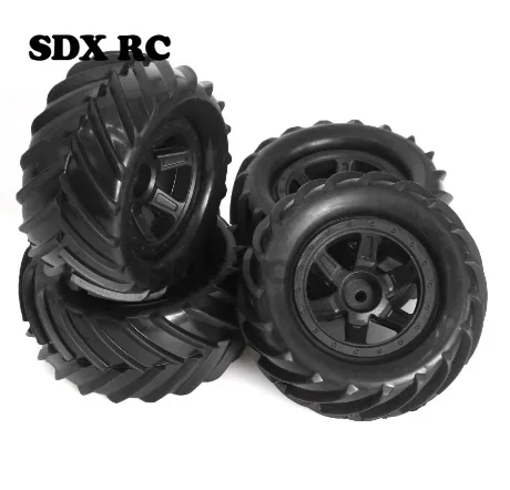 4 Stuks 90Mm Monster Truck Buggy Banden Wiel 12Mm Hex Voor E-Revo Mjx 16207 16208 Scy 16101 Hbx 1/16 Rc Auto Upgrade Onderdelen