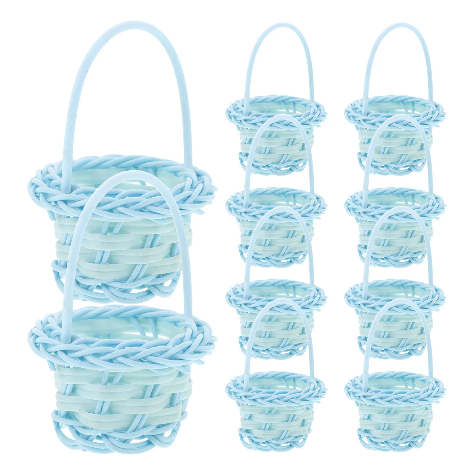 

10 шт. пластиковых плетеных корзин для цветов ручной работы, декоративные корзины для свадеб, корзины для хранения конфет и фруктов, центральное украшение стола