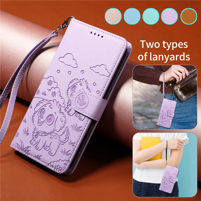 Luxury Cute Dog Anti-theft Wallet Flip Cover Case For OPPO F31 F29 F27 F25 F23 F19S K12X K13X Reno 5Z 6Z 5 6 Lite 5G Phone Cases #1