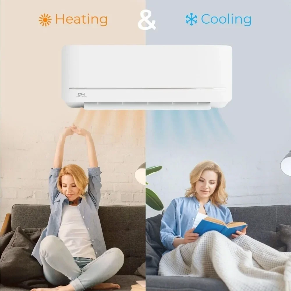 Mia Serie, Mini Split Airconditioner En Verwarming, 6,000 Btu, 115V, 21.5 Seer2, Wandmontage Ductless Inverter Warmtepomp Systeem