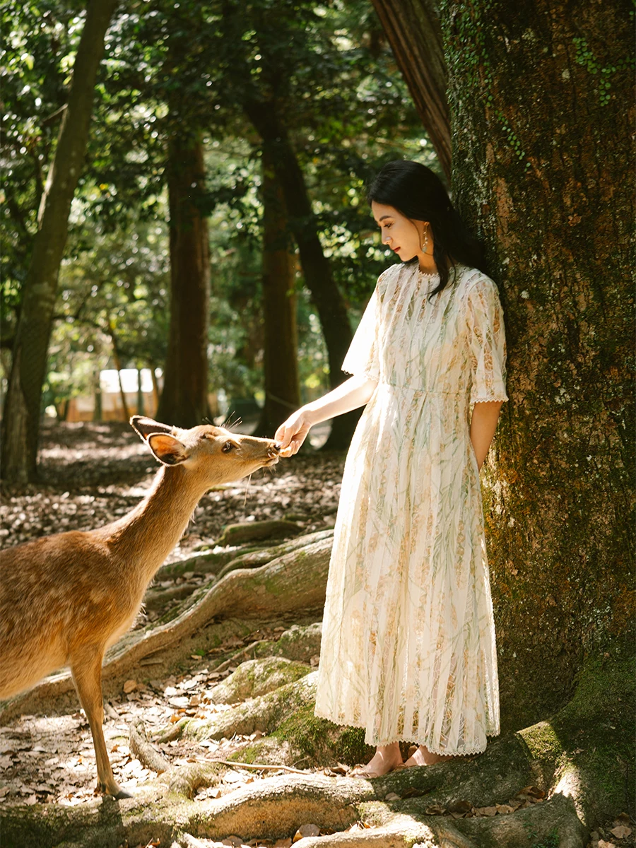 

Юбка Sahara Original с вышивкой и кружевом, высокая талия, А-силуэт, лето 2024, полиэстер, круглая юбка-трапеция для чаепития