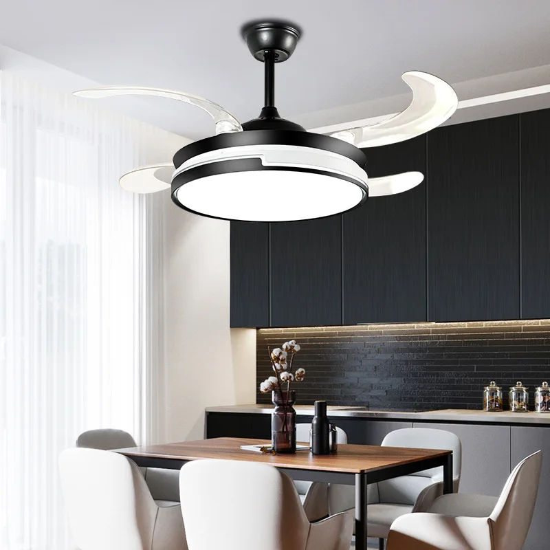 Simples sala de jantar sala estar ventilador luz quarto casa controle remoto integrado silencioso ventilador teto lâmpada
