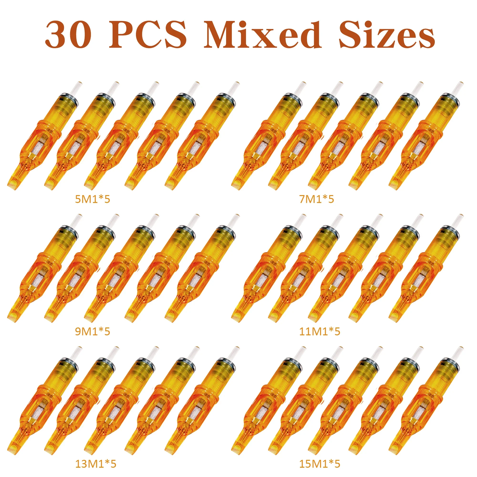 

25/30PC Mixed Needles Professional Tattoo Cartridge Needles with Membrane Safety Cartridges Disposable Tattoo Needle