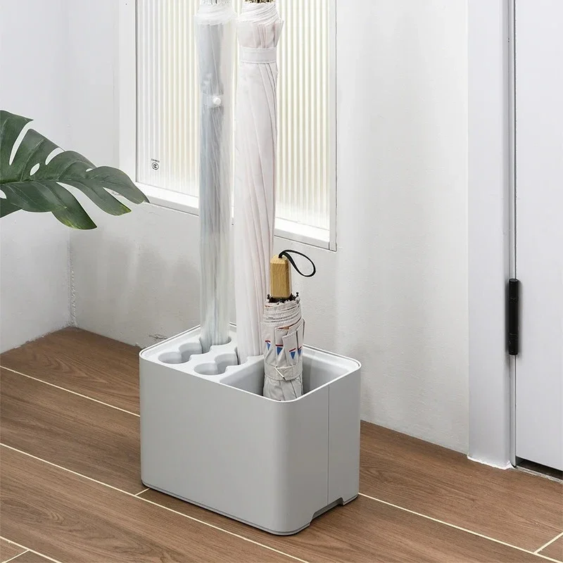 Grey Umbrella Stand【Space - Saving】Corner Umbrella Rack with Drip Tray - Fits 10 - 15 Umbrellas, Perfect for Entrance Areas