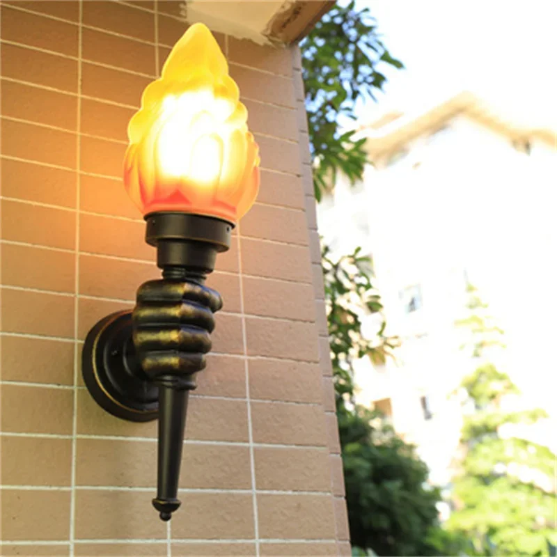 

Retro Cafe Restaurantbar counter light Corridor Table Outdoor Waterproof LED Wall Lamp European Creative Torch bracket lantern