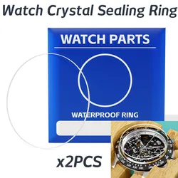 2PC 0.35 0.4 0.45mm Rubber Watch Crystal Waterproof O-Ring 18mm-40mm Front Watch Case Cover Glass Sealing Ring Watch Repair Tool