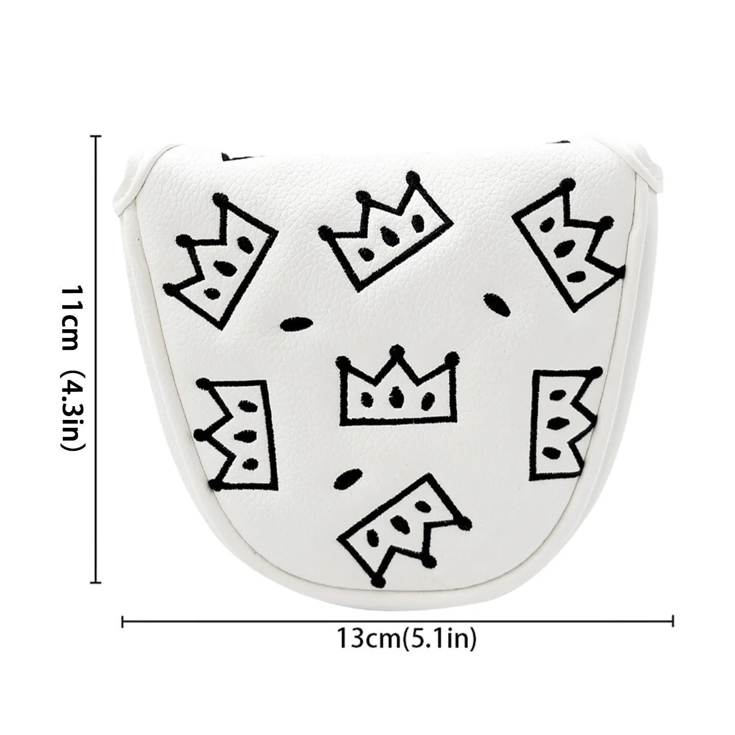 1pc Cheese Crown Design Golf Putter Cover, Mallet Semi-Circular Head Cover, Waterproof PU Material with Premium Embroidery  image 2