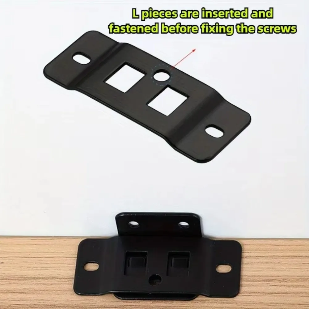 4Pcs Metal Fixing Buckle L Shaped 90 Degree Two in One Insert Easy Install with Screws Cabinet Corner Code Hardware Accessories