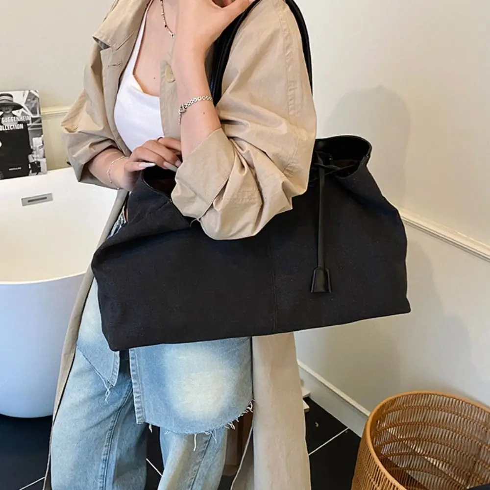 

Sweet Korean Style Suede Shoulder Bag Tote Bag Solid Color Large Capacity Handbag Ethnic Style PU Leather Underarm Packs Women