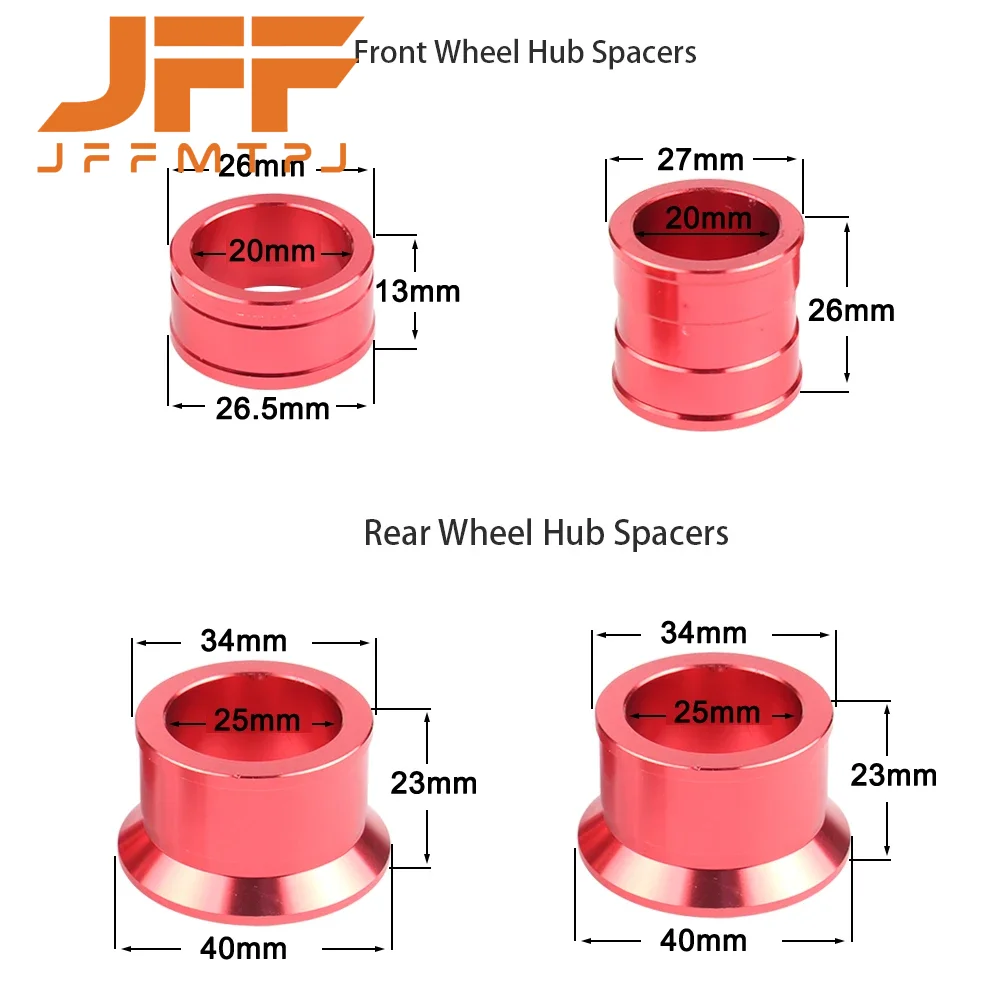 CNC Aluminum Front Rear Wheel Hub Spacers For HONDA CR 125R 250R 2002-2007 CRF250R 450R 250X 450X 250RX 450RX 450L 2005-2020