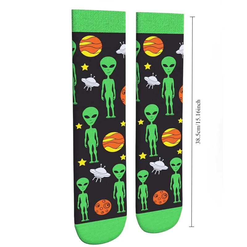Cavertin Men's Programming Alien Sasquatch Dad Music Socks