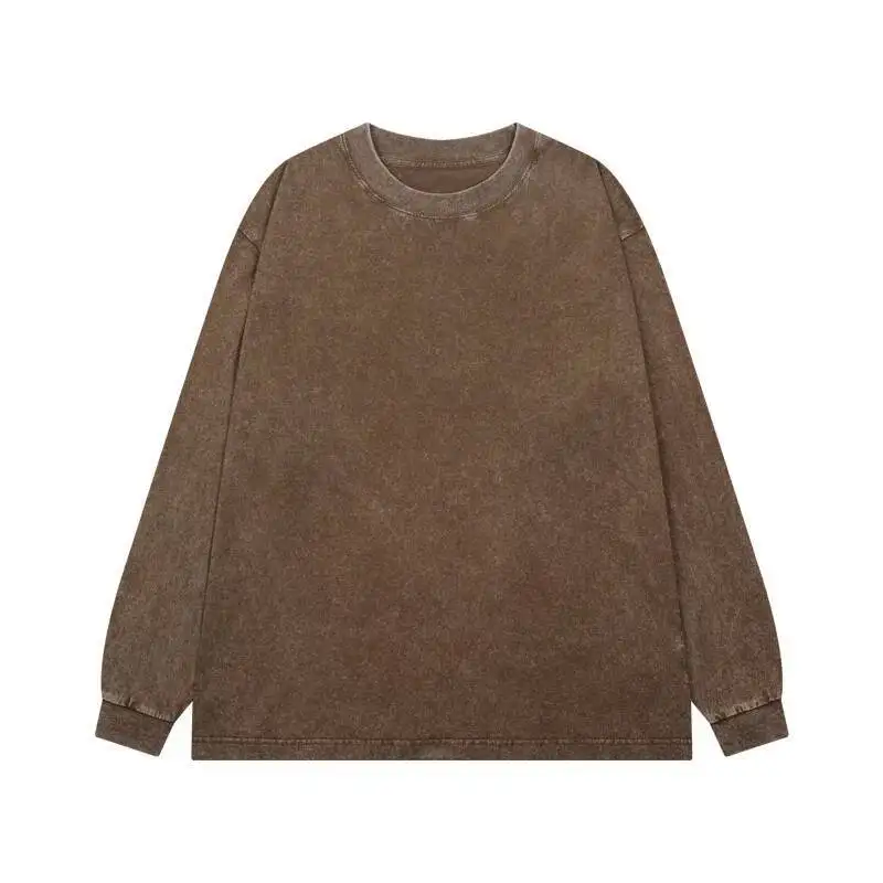 

Unisex Sweatshirt Long Sleeve T Shirt Solid Color Sweater High Street Autumn Winter Pullover Couples Inner Wear Base Layer