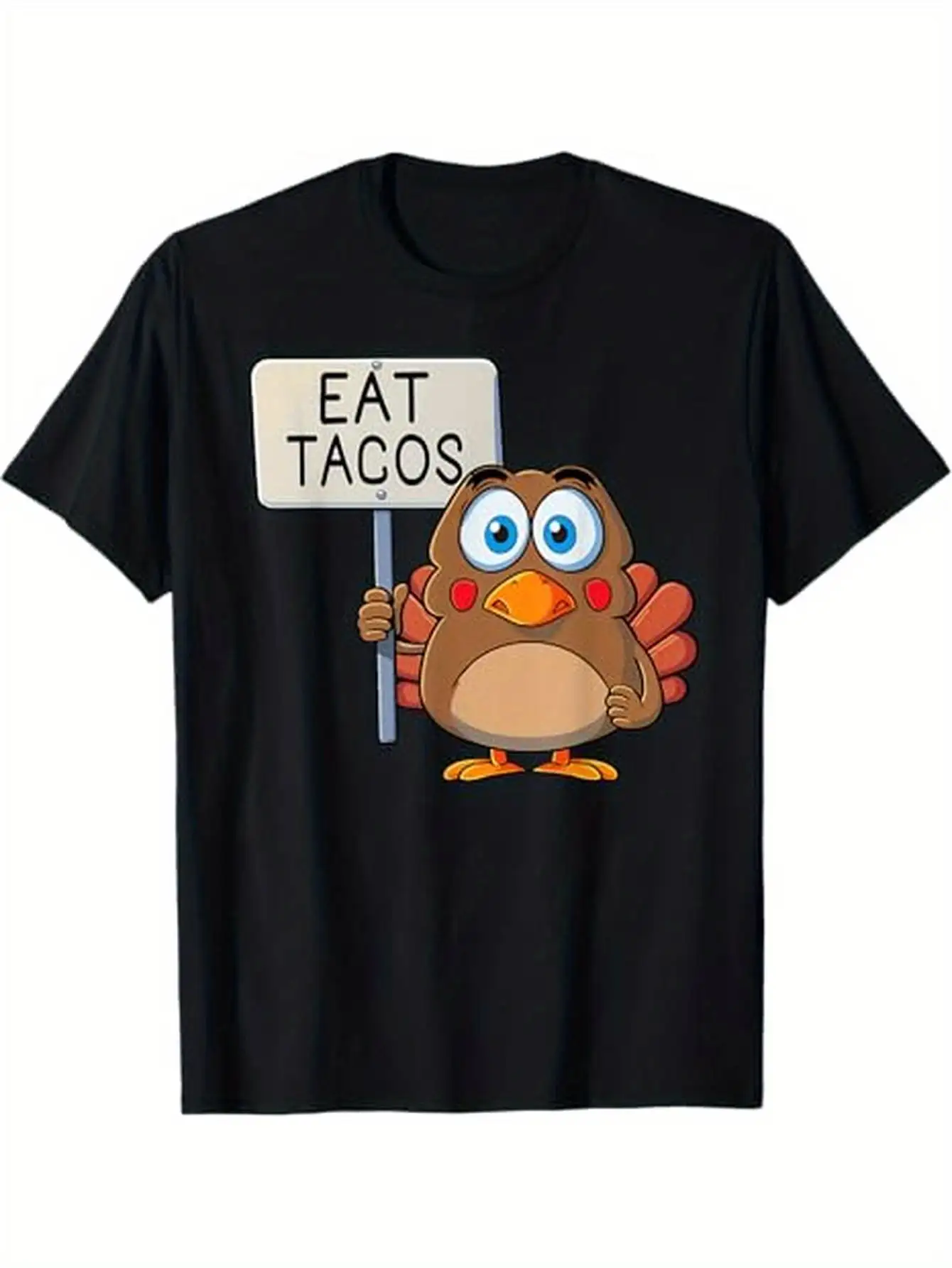 Funny Thanksgiving Turkey Eat Tacos T-Shirt Halloween Thanksgiving Christmas Gifts for Friends FamilyBlack