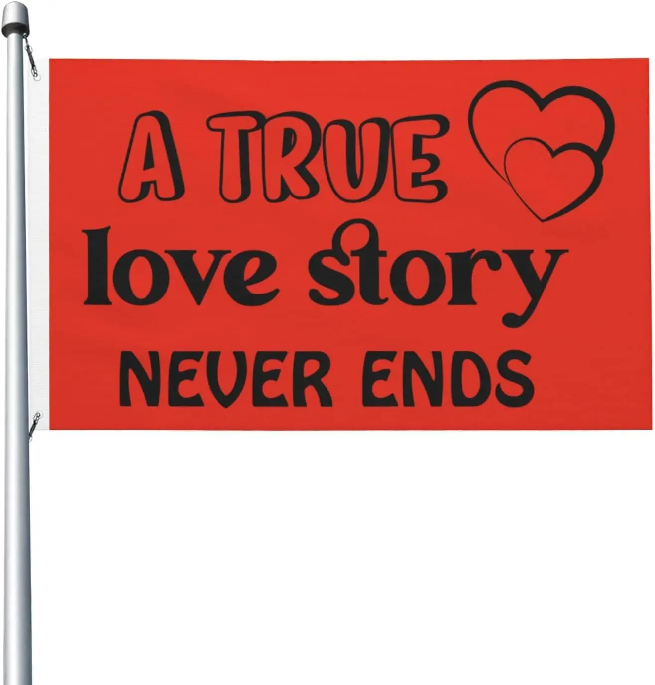 Flagicts 100% Polyester Valentine A True Love Story Never Ends Flags