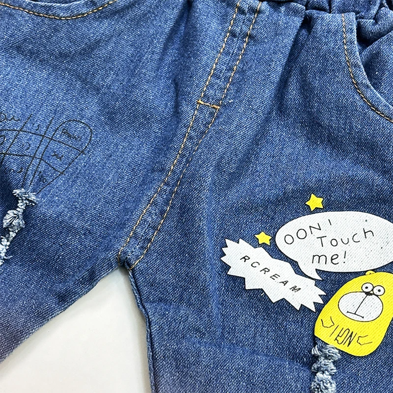 Baby boy clothes suits handsome plaid kids boys long-sleeved lapel shirt + denim trousers 2-piece set