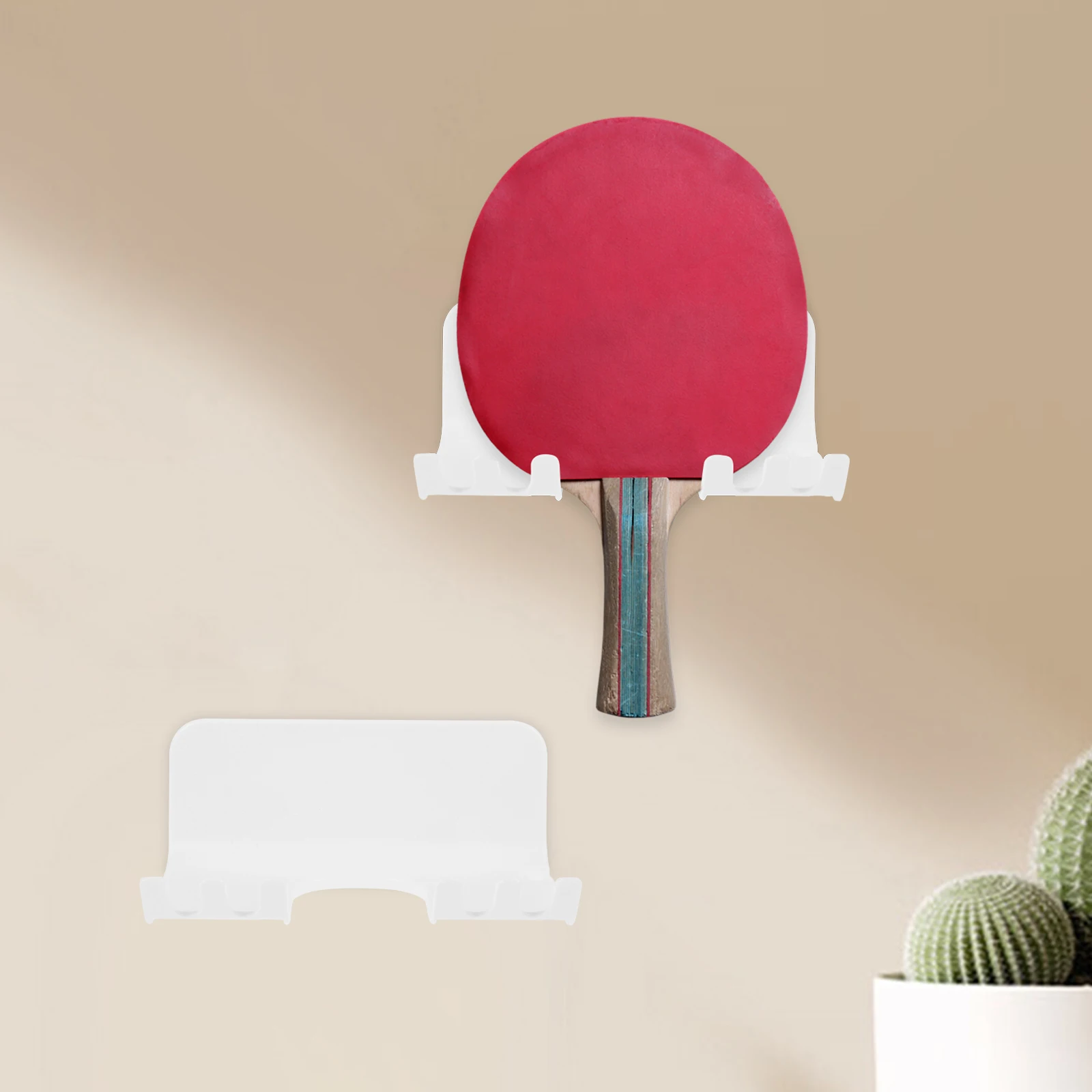 

Wall Mounted Table Tennis Paddle Stand Plastic Racket Displaying Rack Durable Safe Practical Pingpong Accessory