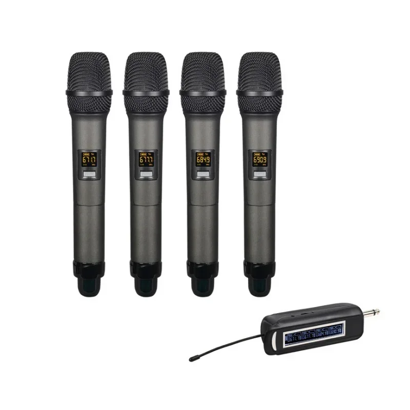 

2025 Universal Wireless Microphone One To Four U-segment FM Outdoor Stage Performance KTV Professional Conference Microphone SET