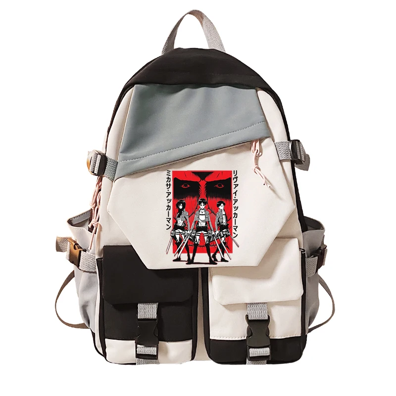 Japanese Anime Attack on Titan School Bag Cartoon Shingeki No Kyojin Graphic School Backpack Bag Titans Attack Eyes Harajuku Bag