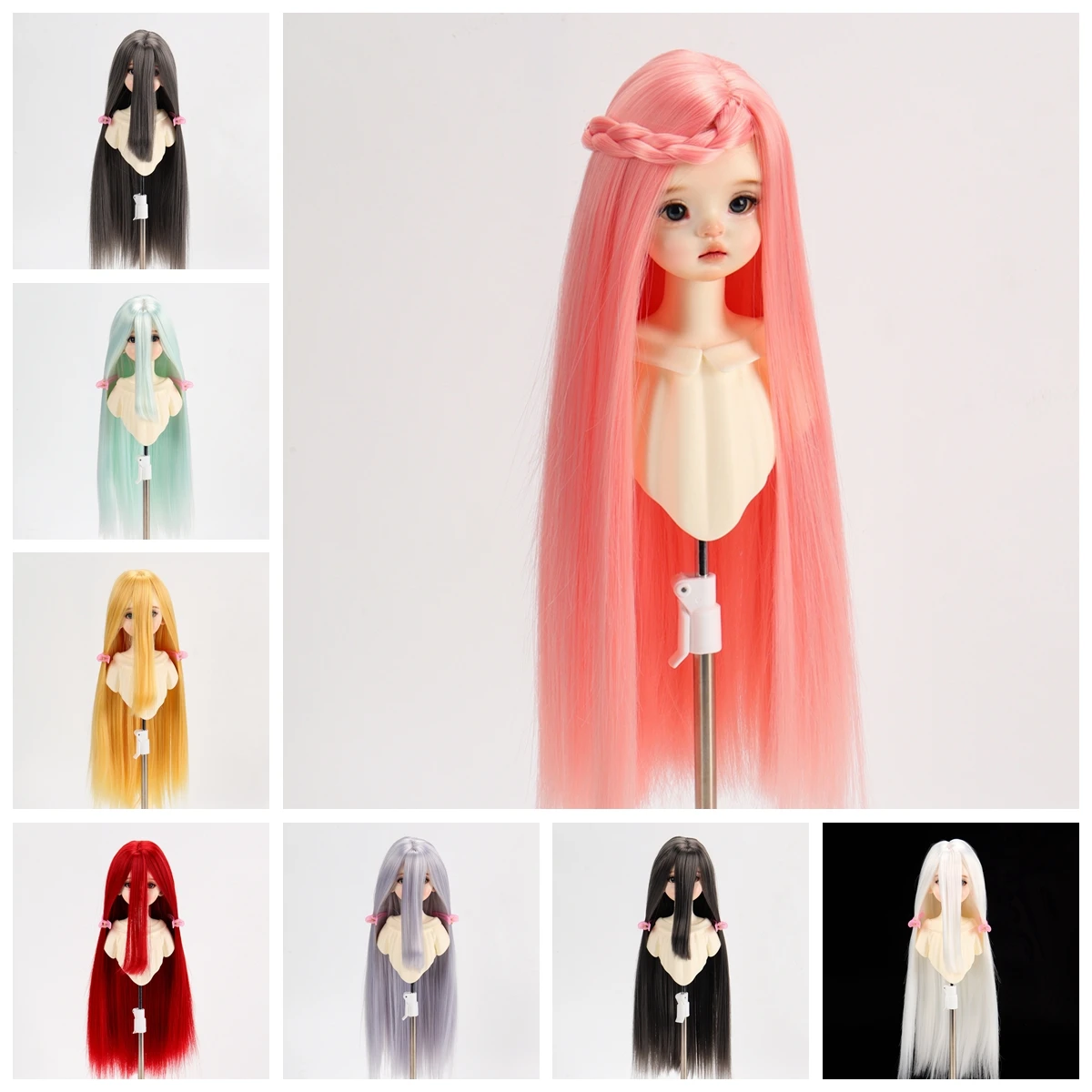 

1/3 1/4 1/6 Кукольный парик для куклы Bjd 60/45/30 см, длинные прямые волосы с длинной челкой, игрушки для девочек, нарядные аксессуары для кукол, без куклы