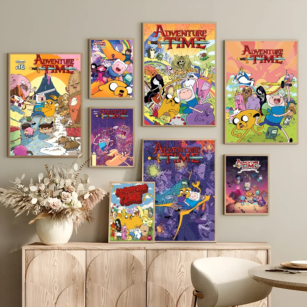 הרפתקה זמן פיונה ועוגה קלאסי פוסטרים וינטג 'לבן הדפסים פוסטרים פוסטרים אמנות תפאורה חדר kawaii