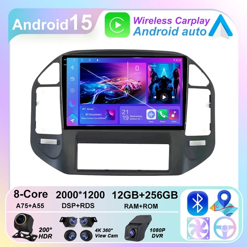 Radio Multimedia con GPS para coche, Unidad Principal inalámbrica con Android, Carplay, No 2DIN, 4G, para Mitsubishi Pajero 3, V70, V60, 1999-2006