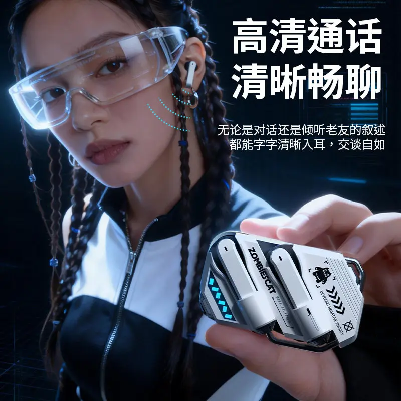 

Devil Cat AI Wireless Earphones Custom Personalized High Quality V6.0 Bluetooth Earphones Flash Connection Game Mode Universal