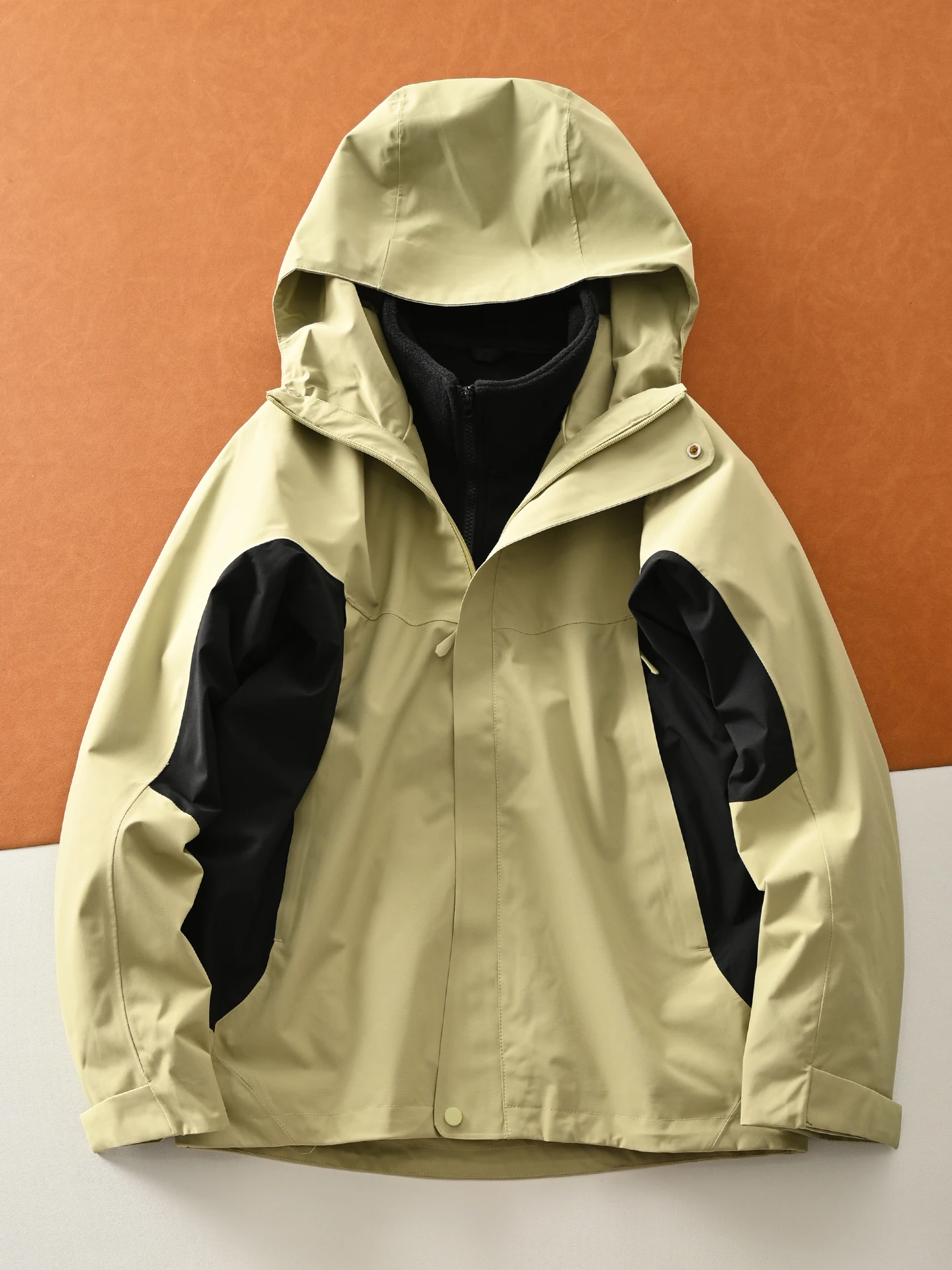 

Утепленная флисовая куртка-трансформер 3-в-1 с отстегивающимся водонепроницаемым слоем, для активного отдыха, с капюшоном, длинными рукавами, для молодежи