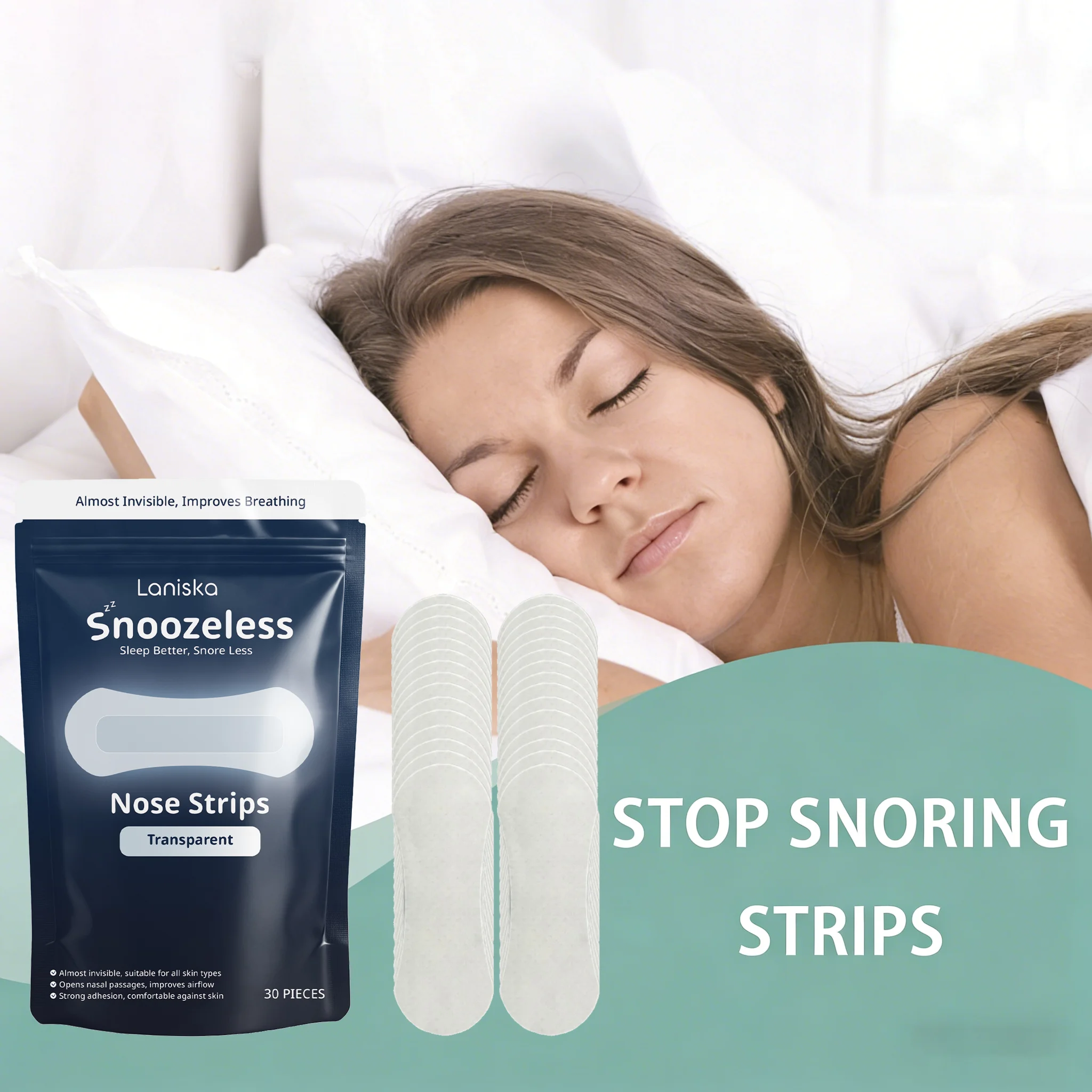 Breath Nasal Strips Right Way Stop Snoring Better Breathing Physical Expansion Good Sleeping Mint Flavor Anti Snore Nose Strip