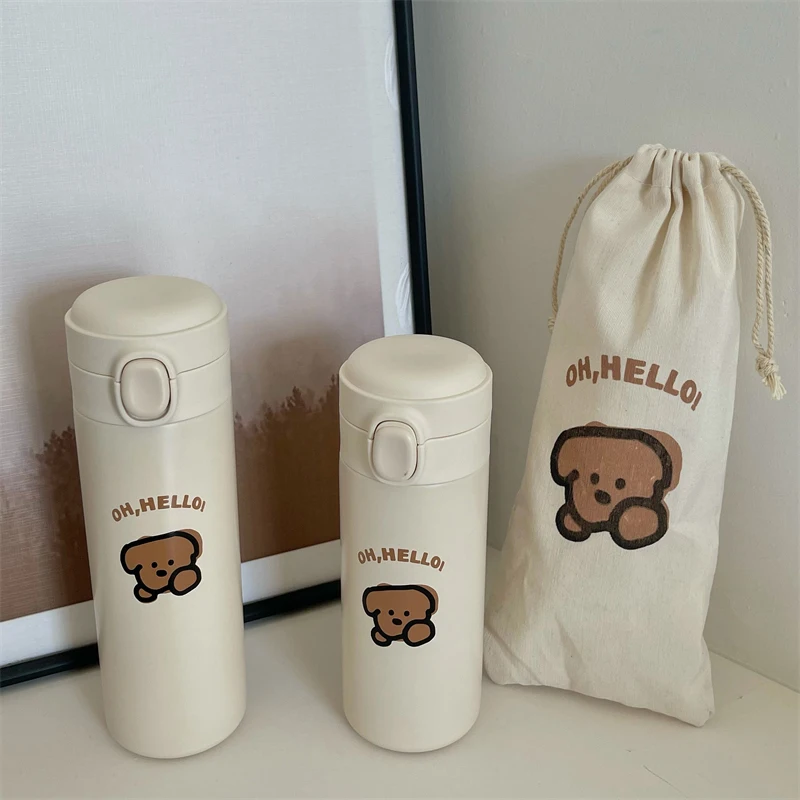 

Insulated Tumbler Sport Drink Mug With Bag 350/450ml Coffee Thermos Cute Water Bottle Stainless Steel Vacuum Flasks Portable Cup