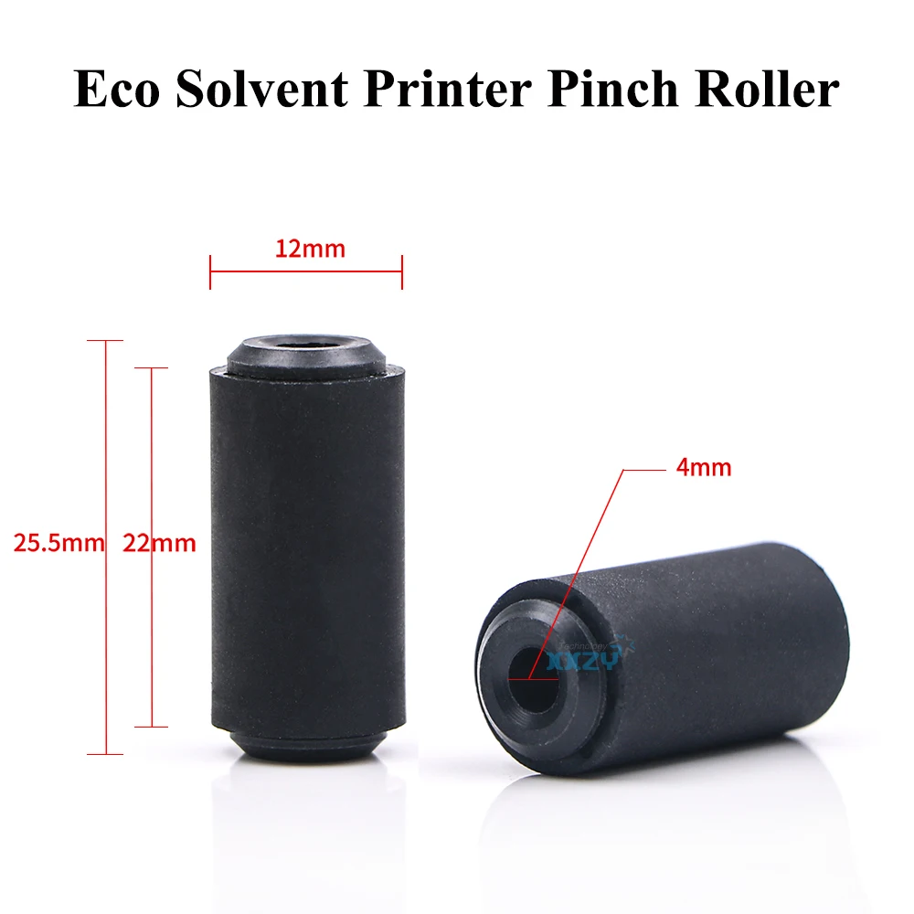 Rodillo de pellizco para impresora de inyección de tinta, rueda de goma negra de 25MM, 10 Uds., para Infiniti Phaeton Galaxy Eco solvente