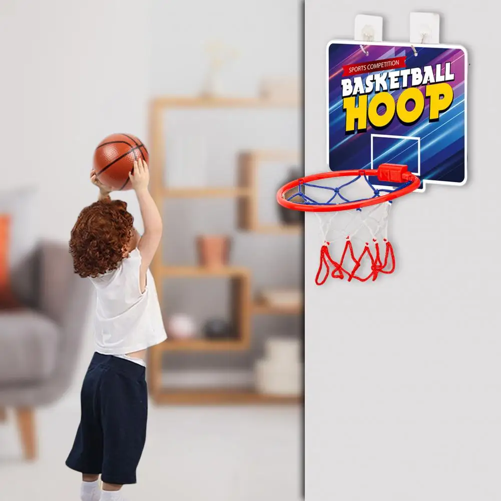 1 Set Basketball Hoop Kit with Ball Pump Mini Basketball Hoop Easy Installation Children Indoor Outdoor Basketball Sports Toy