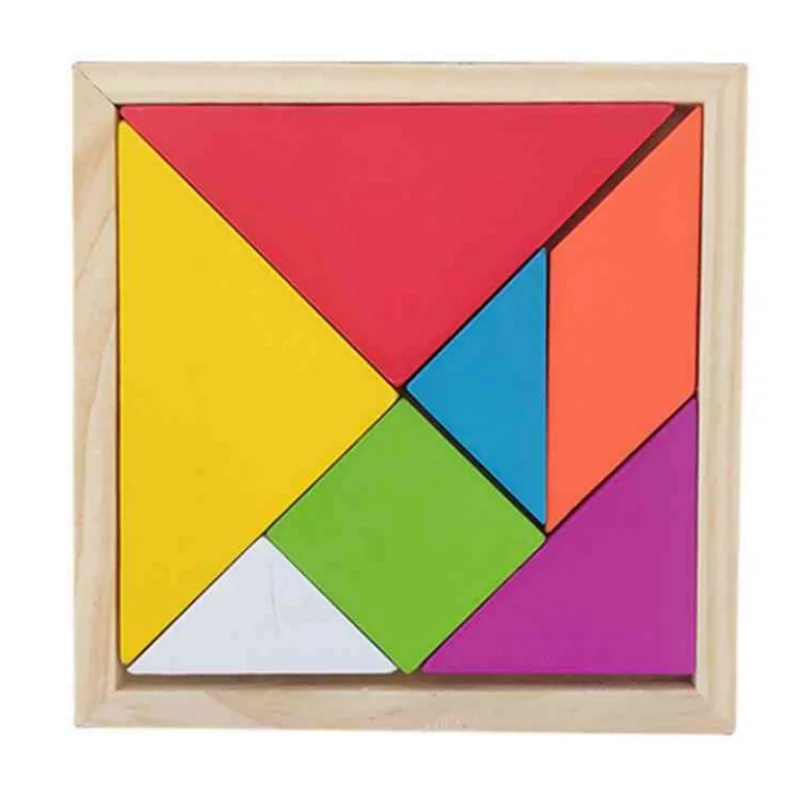 Puzzle Tangram en bois, jouets ThUNICEF