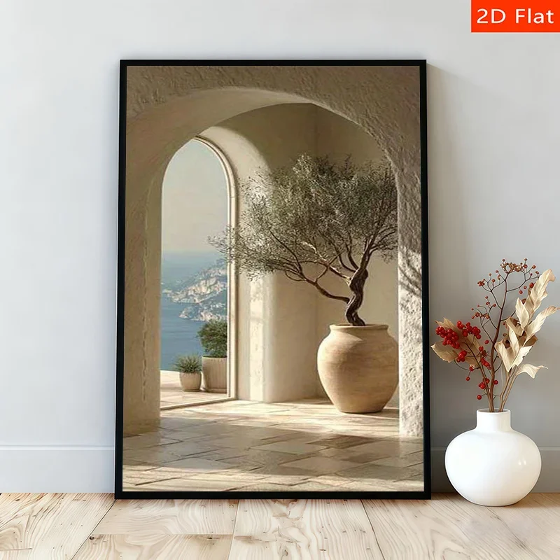 Frameless Canvas Painting No Framed Japandi Vintage Botanical Floral Wall Art Poster Canvas Print Mid-Century Wabi Sabi Abstract