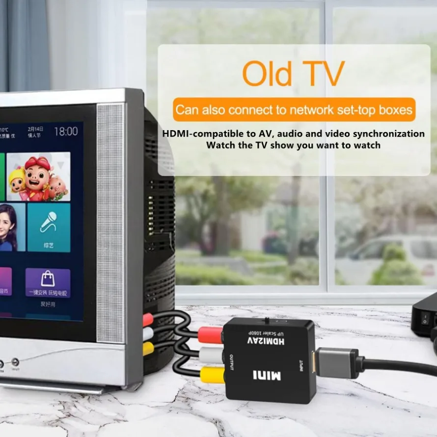 HDMI-متوافق مع AV RCA محول محول HD 1080P RCA AV CVSB LR فيديو مركب AV قشارة محول للكمبيوتر HDTV العارض