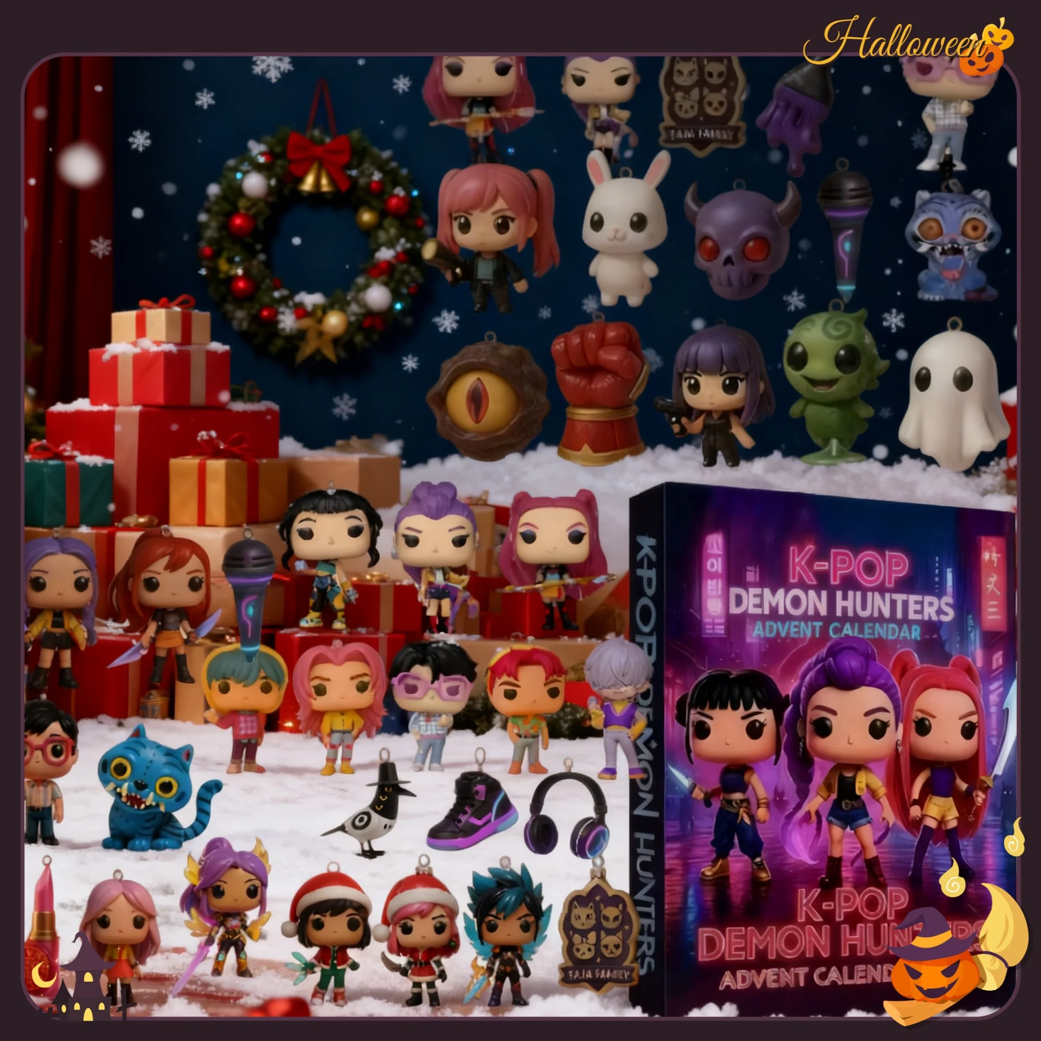 --الجديد في المخزون التقاويم العد التنازلي Kpop شيطان الصيادين تقويم القدوم نموذج دمية جمع مكتب الديكور هدايا عيد الميلاد