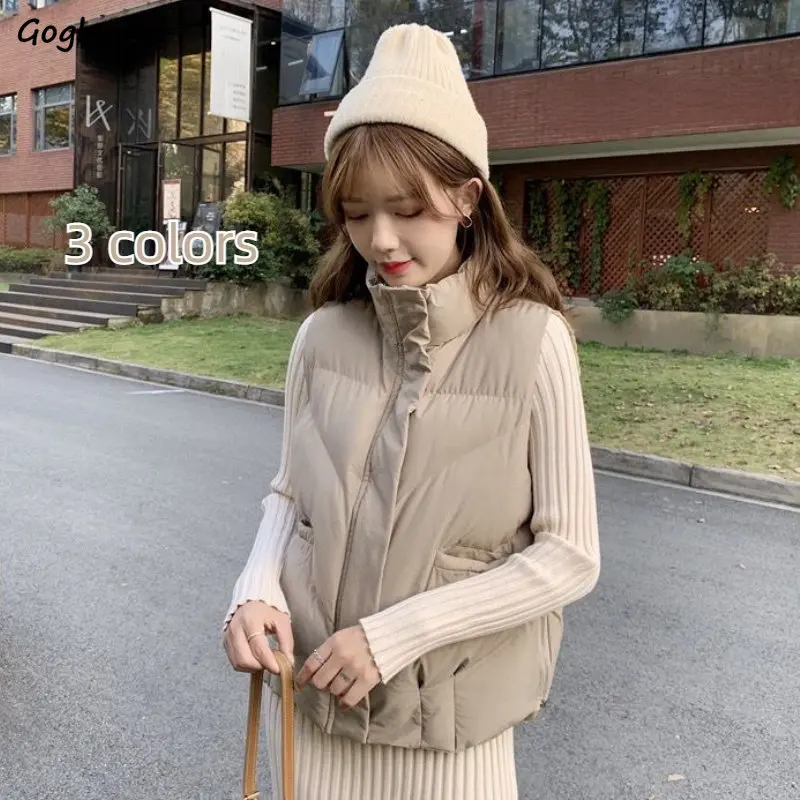 

2022 New Fashion Vests for Women Soft Warm Simple Basic Sleeveless Outerwear Stylish Young Students Ulzzang Chic Baggy Ladies