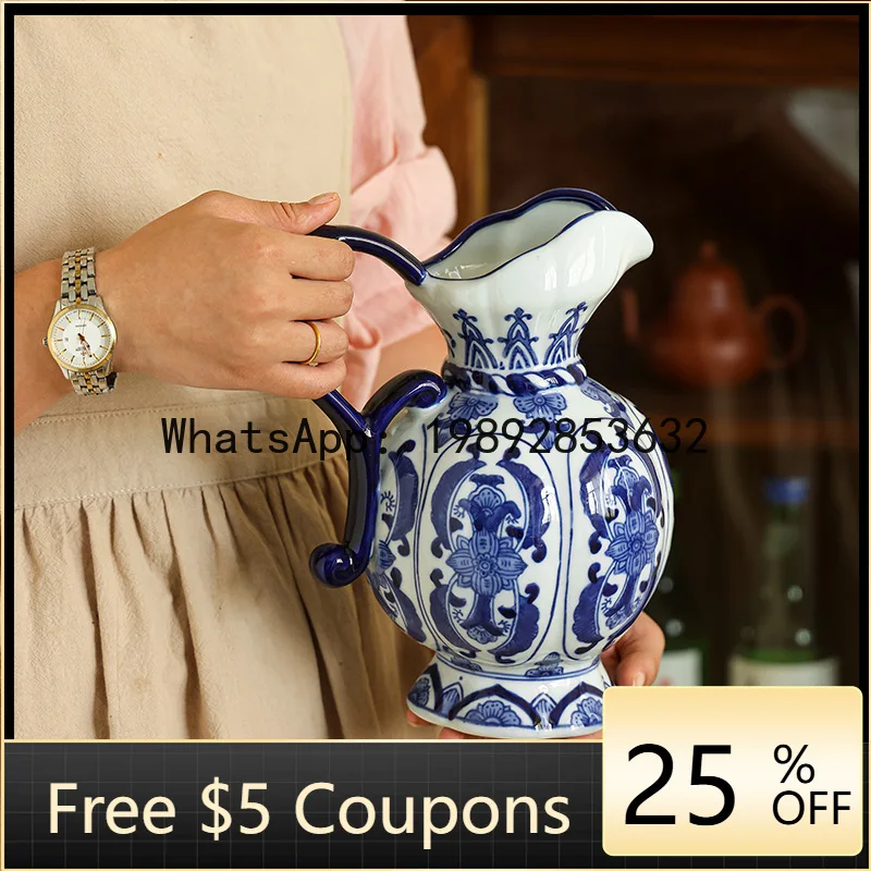 

Z4 Ceramic Vase Chinese Style Home Large Blue and White Porcelain Vase Living Room TV Cabinet Decoration