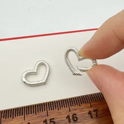 1 Uds. Conector de pulsera y collar con hebilla de amor ovalada de plata sólida 925, fabricación de accesorios de joyería DIY