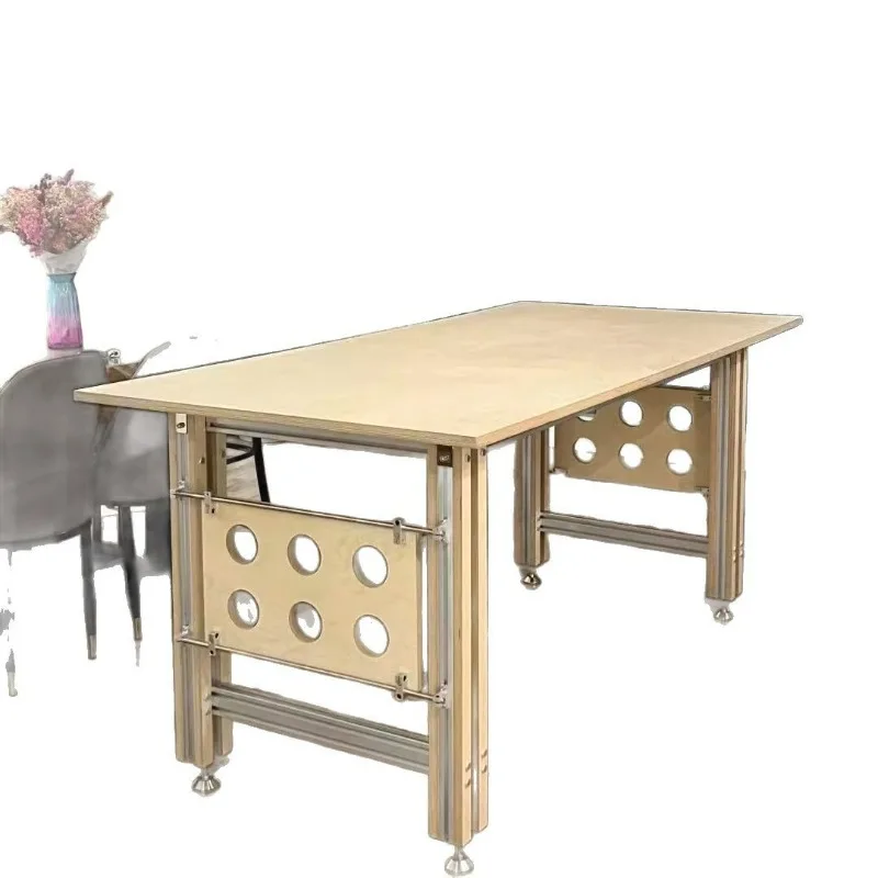

Computer desk optical axis birch, table bedroom aluminum profile, rectangular