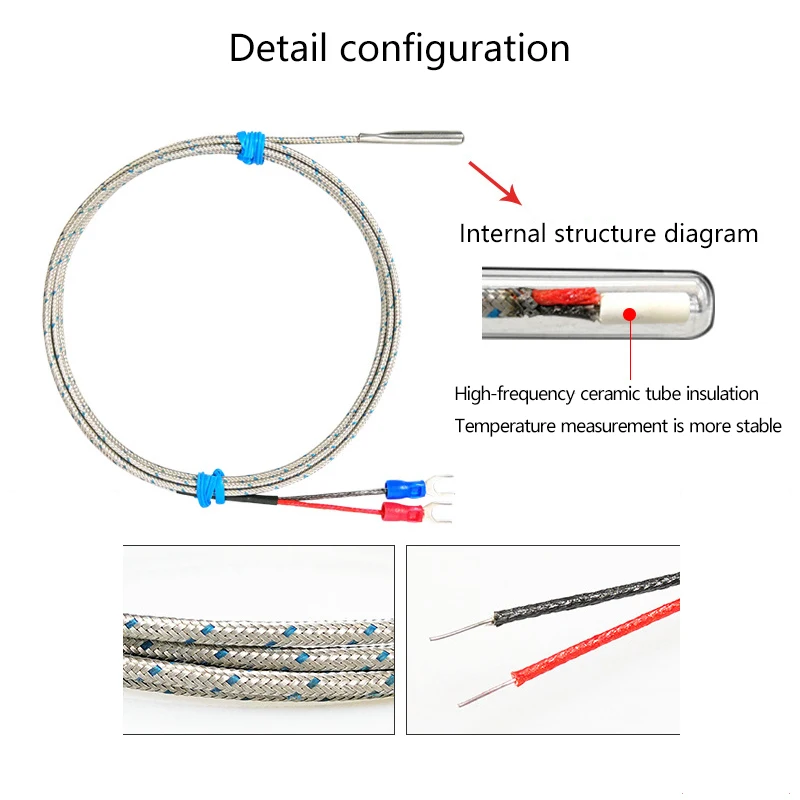 Probe thermocouple K-type thermocouple simple temperature probe E-type needle-type cylindrical temperature sensor