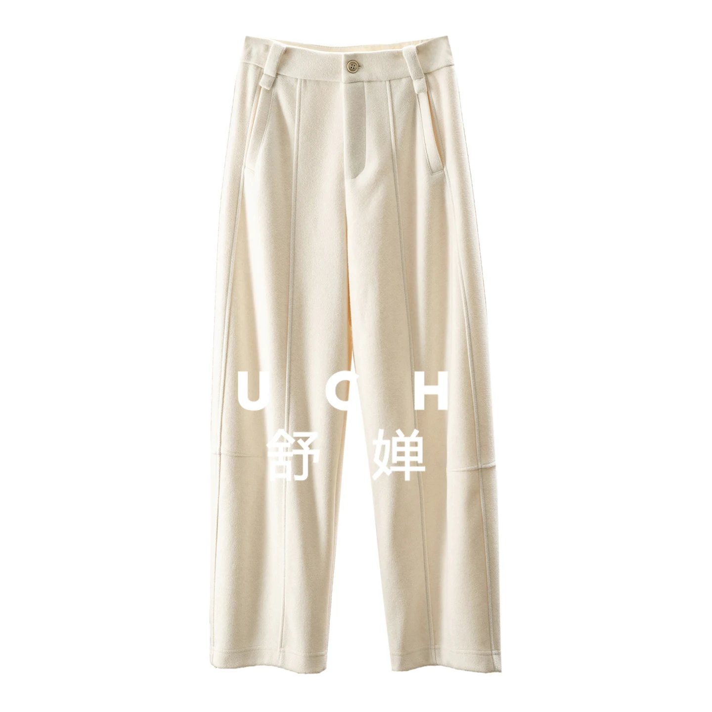 

Retro High-quality Autumn and Winter with Wool Straight Tube Micro-cone Woolen Nine-point Pants Women's 44F8